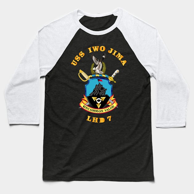 USS Iwo Jima (LHD-7) wo BakGrd Baseball T-Shirt by twix123844